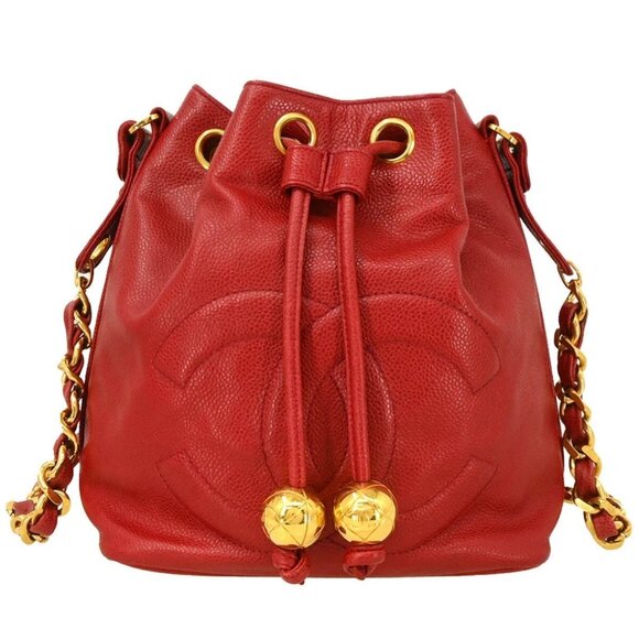 Chanel Red Calfskin Bucket Shoulder Bag XX92007 - Picture 1 of 11
